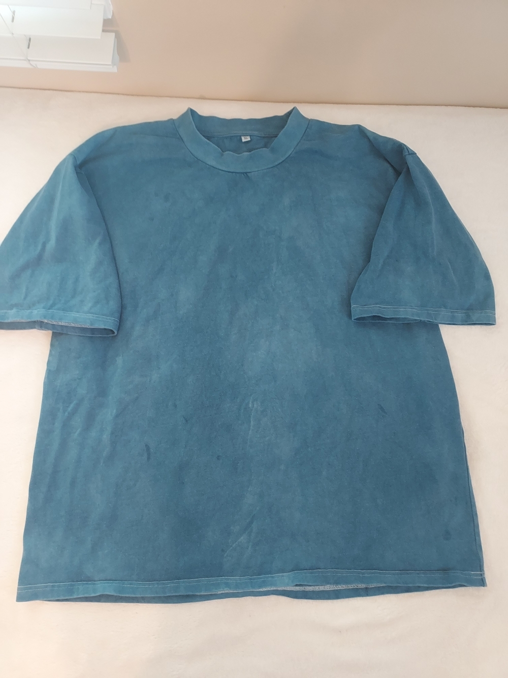 Men's Teal Thick Short-Sleeve Workout Crewneck Tee XL